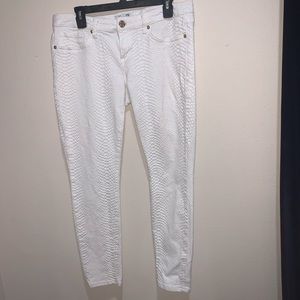 White snake skin pants